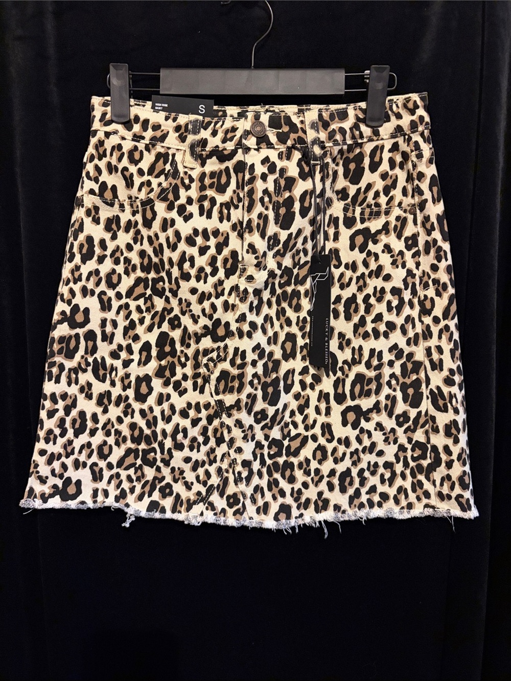 NWT lucky and blessed cheetah print  mini skirt